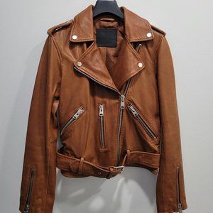 All Saints Balfern Leather Jacket - Tan Brown size US 0